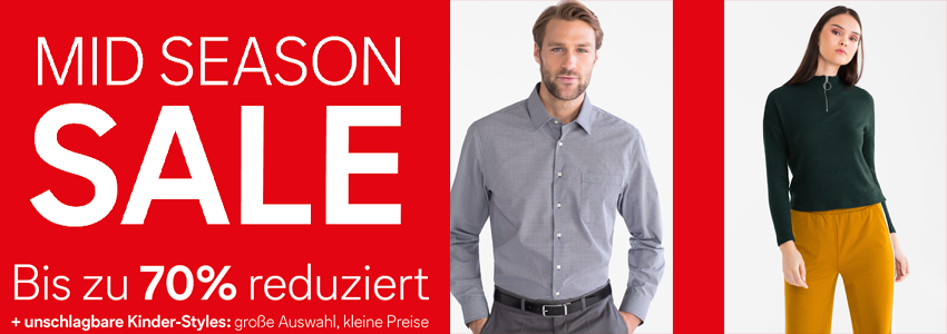 70% Rabatt beim C&amp;A Midseason Sale + 10% Extra-Rabatt