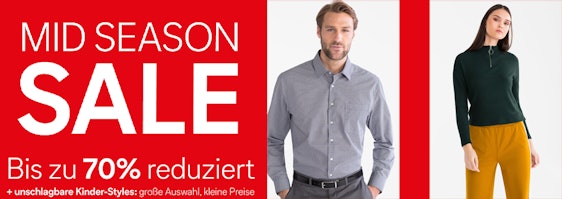 70% Rabatt beim C&A Midseason Sale + 10% Extra-Rabatt