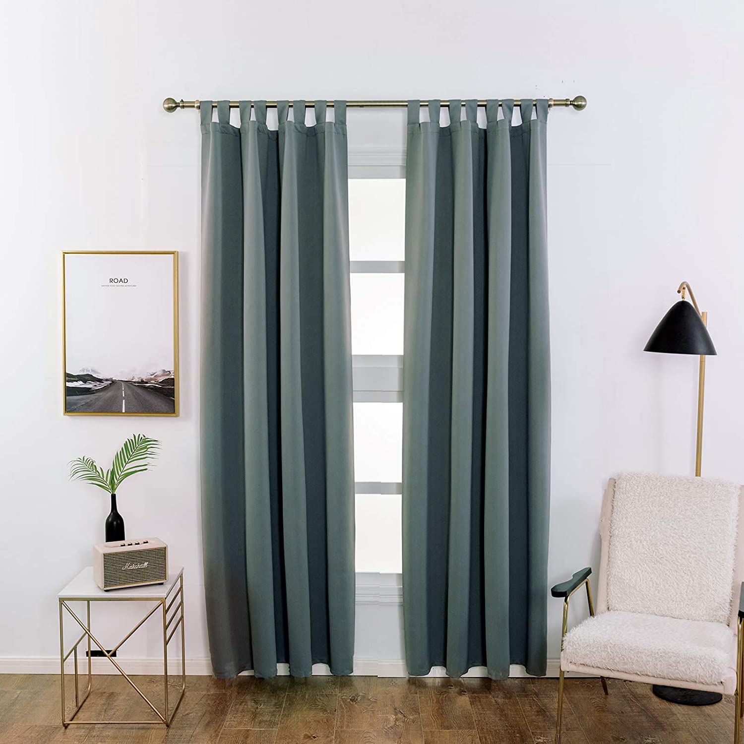 EUGAD 2er Set schwere Verdunkelungsvorhang Gardinen, 135x245 cm