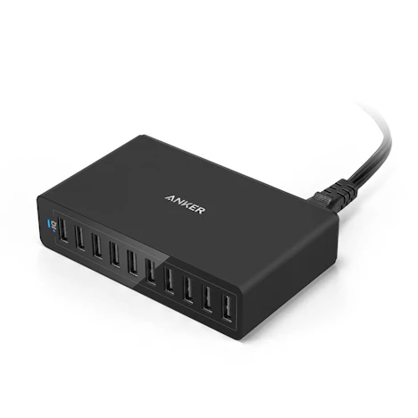Anker PowerPort 10 (60W 10-Port USB Ladegerät) bei 27,19€ statt 32.99€