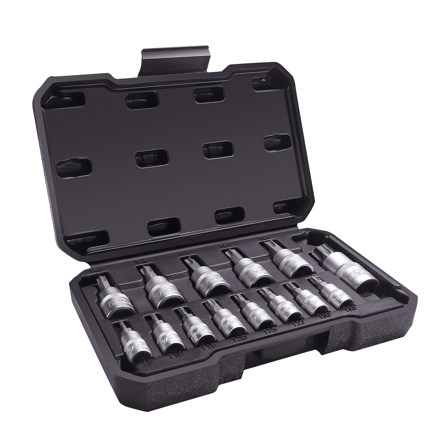 14-tlg. 1/2", 1/4", 3/8" Torx-Steckschlüsselsätze