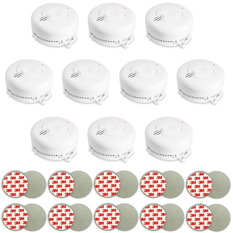 10x Rauchmelder mit AAA Batterien & Magnethalter für 19,90 EUR inkl. Versand