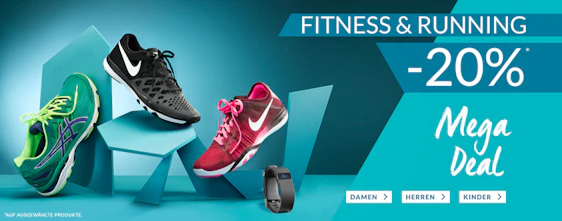 20% Rabatt auf ausgewählte Fitness & Running Artikel bei Engelhorn