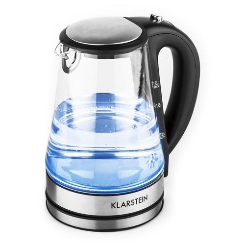 Klarstein Darjeeling Glas Edelstahl Wasserkocher mit Temperatureinstellung
