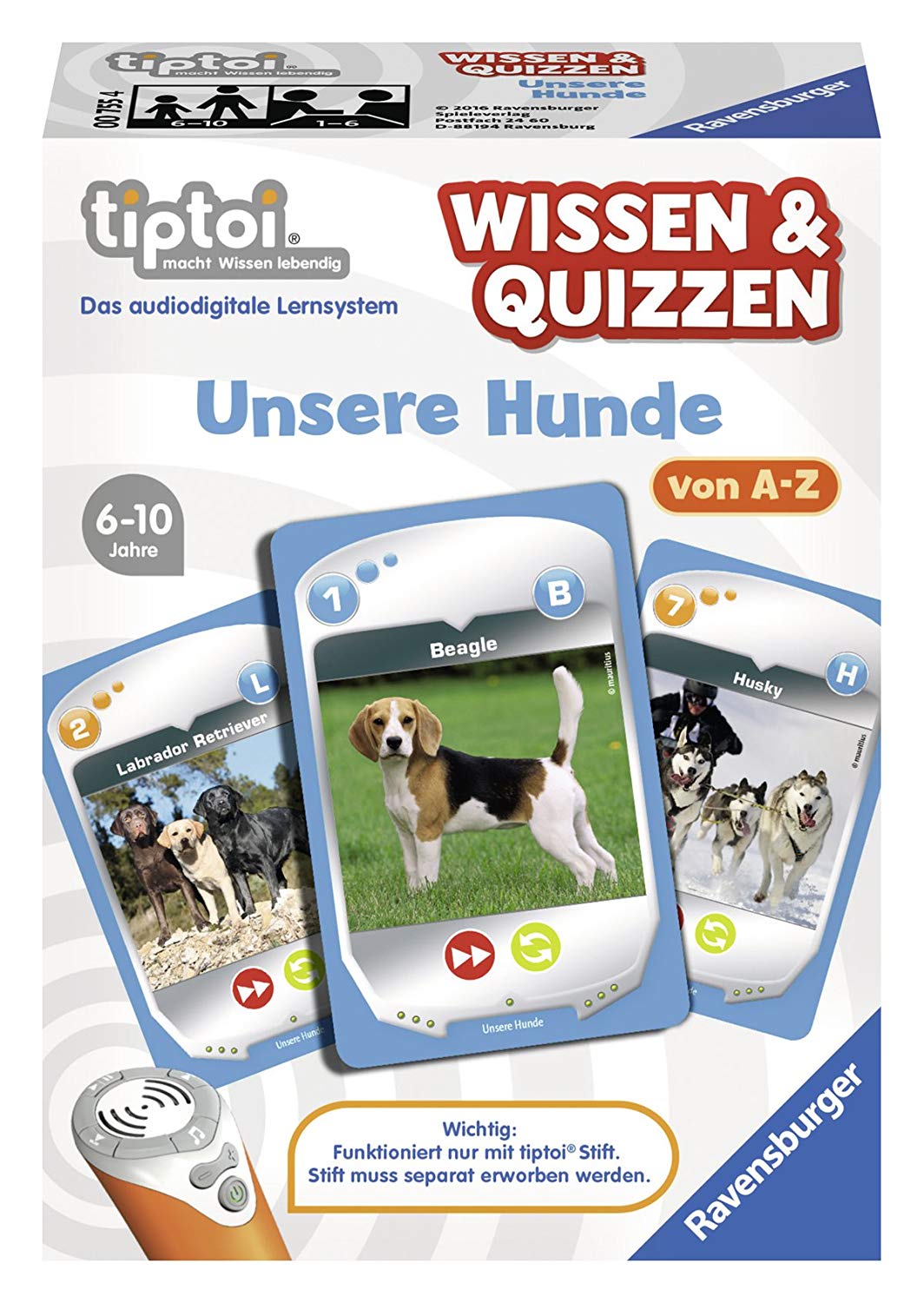 Ravensburger tiptoi Wissen &amp; Quizzen: Unsere Hunde von A - Z für 3,99 EUR