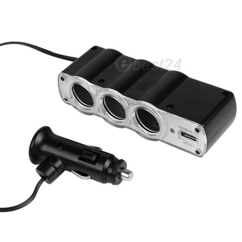 KFZ Steckdose Zigarettenanzünder Verteiler 3 Fach für 3,59€ inkl. Versand