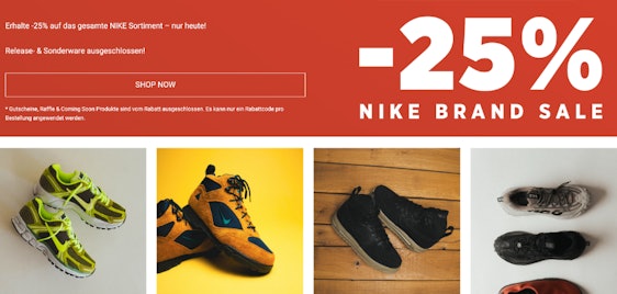 Nur heute! Nike Brand Sale bei 43einhalb – 25% Rabatt auf (fast) alle Nike-Artikel
