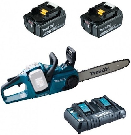Makita DUC353 für 281€ - Akku-Kettensäge, 35 cm Schwertlänge, 2 x18 V Lithium-Ion Akku und Ladegerät