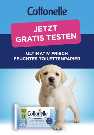 Cottonelle Feuchtes Toilettenpapier gratis testen und bis zu 1,79 € Cashback sichern