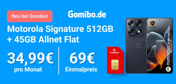 Brandneu & effektiv GRATIS! 📱✨ Motorola Signature + 45GB Vodafone Allnet-Flat für 34,99€ mtl.