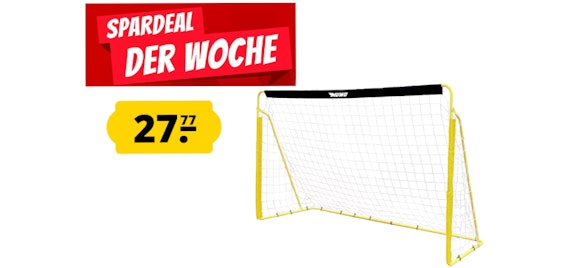 MUWO Fußballtor für 33€ - aus Stahl in 240 x 150 cm, schwarz/gelb