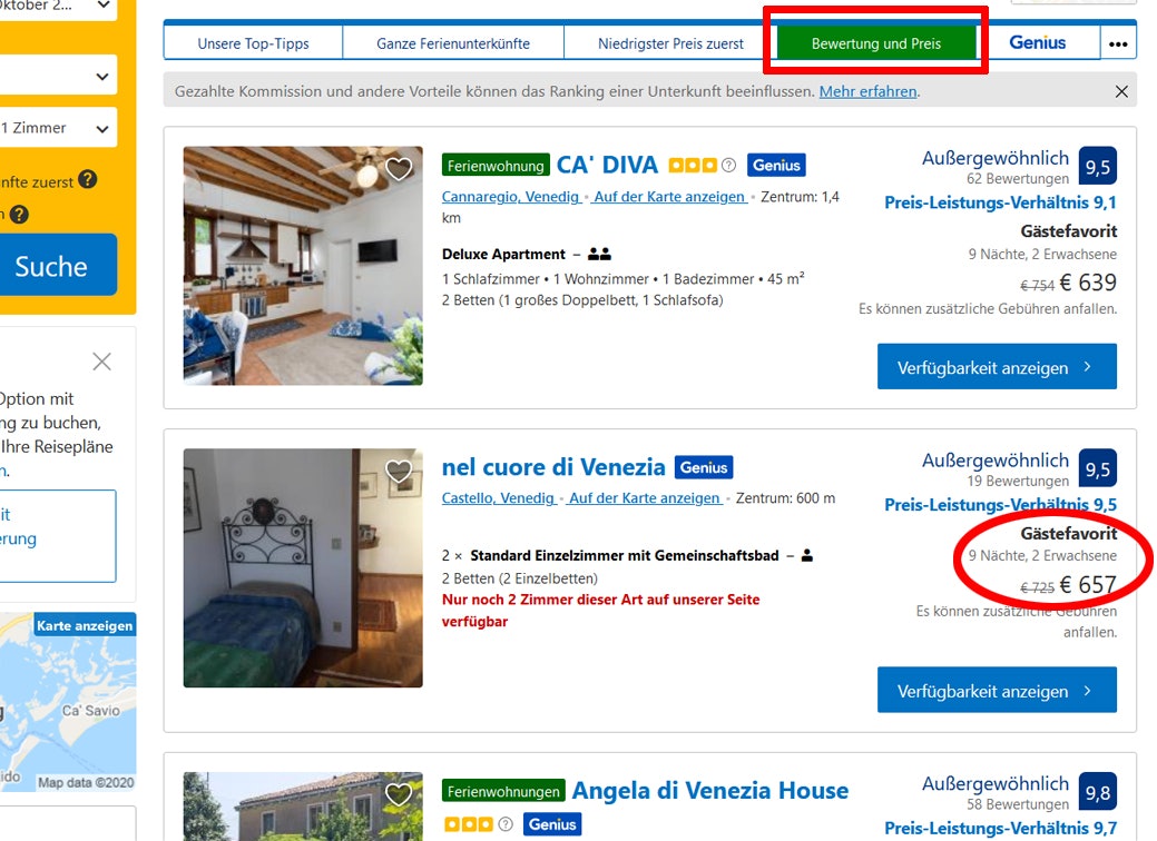 Booking.com Sparpreise