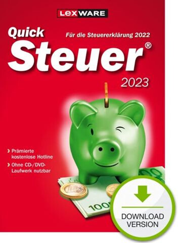 Lexware QuickSteuer 2023 für 13€ - Steuererklärung-Software für das Jahr 2022 als Download, Deutsch