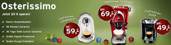Tchibo Osteraktion bei Amazon - 5€ Rabatt auf Kapselmaschinen