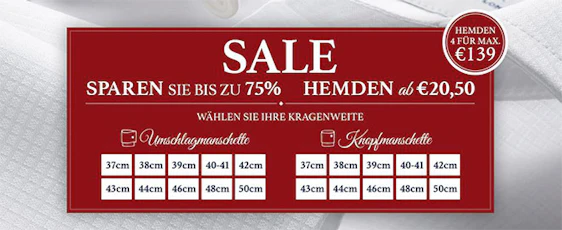 Charles Tyrwhitt Hemden im Sale ab 20,50€ + diverse Gutscheine