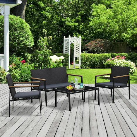 Garten Möbelset 4-teilige Sitzgruppe