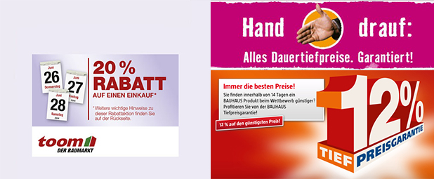 Günstige Heimwerker-Produkte durch 20% toom Gutschein und Preisgarantie bei Hornbach und Bauhaus *UPDATE*