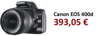 Canon EOS 400d für 393 € inkl. Cashback + Gutschein