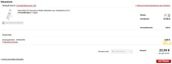 Hailo 8924-321 Aluminium Stufen-Stehleiter für 23€ - max. Arbeitshöhe 2,6 m