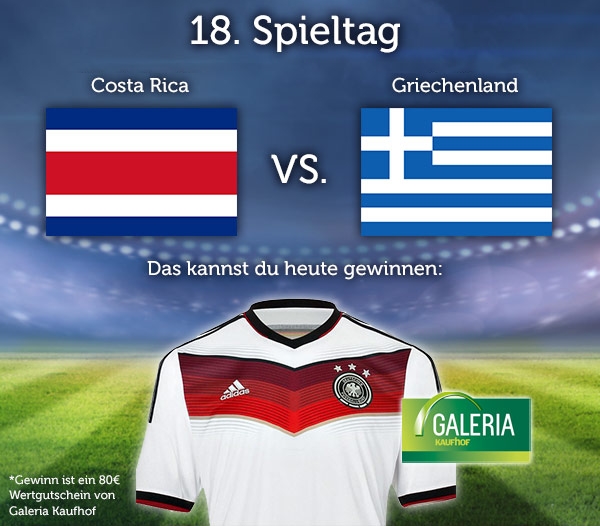 Das große Schnäppchenfuchs Fußball-WM 2014 Tippspiel: Costa Rica - Griechenland *UPDATE*