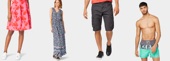 20% Rabatt bei Tom Tailor auf Kleider, Röcke, Shorts, Hemden und Bademode