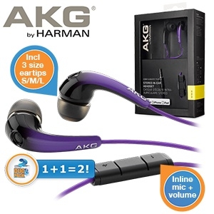 Doppelpack Noise Cancelling AKG In-Ears mit Inline-Mikrofon und Lautstärkeregelung für 25,90€