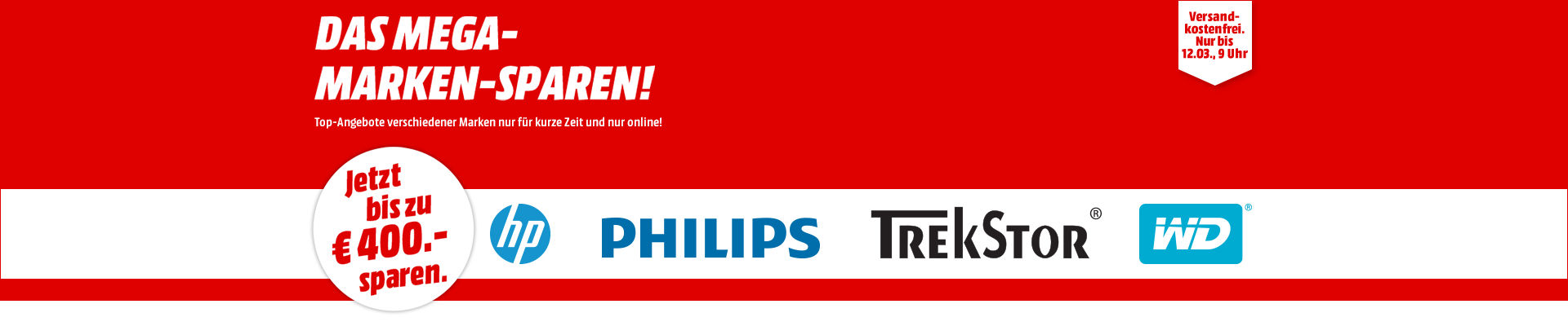 Mega Marken Sparen bei Media Markt – HP, Philips, WD, Trekstor