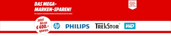 Mega Marken Sparen bei Media Markt – HP, Philips, WD, Trekstor