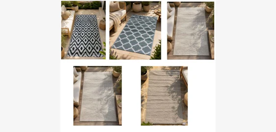 Gemütlich im Freien! ☀️ Moderner Outdoor-Teppich (90 x 150cm) in verschiedenen Designs für nur 15€ 🏡