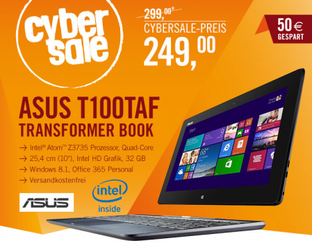 Asus Transformer Book T100TAF-DK001B für 199€ - 10″ Quad-Core-Tablet mit Tastatur *UPDATE4*