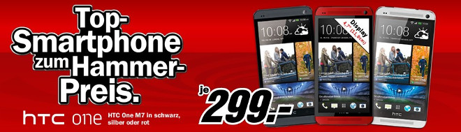 HTC One 32GB (M7) rot für 249€ - 4,7" Smartphone mit Quadcore, Full-HD Display und LTE *UPDATE6*