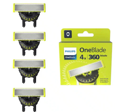 Philips OneBlade Original 360-Klingen, passend für alle OneBlade und Pro Modelle 4er Pack für 34,99€(statt 41,88€)
