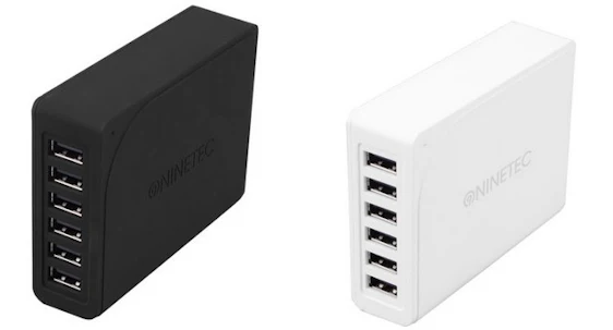 Ninetec 60W 6-Port für 20€ - USB-Universal Ladegerät für Android und Apple-Geräte