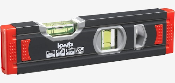 kwb Mini-Wasserwaage für 5€ - 20 cm Länge, 1 mm Präzision, Stoßschutz