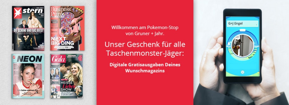 Pokémon GO Rabatte gibt es auch bei Gruner + Jahr