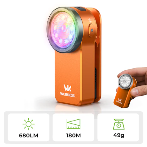 Wurkkos HD03 Clip Light, 680LM USB C Rechargeable Pocket Flashlight, with Spotlight/Floodlight(95 CRI)/RGB Lights/Magnet Inside/ IPX6 Waterproof