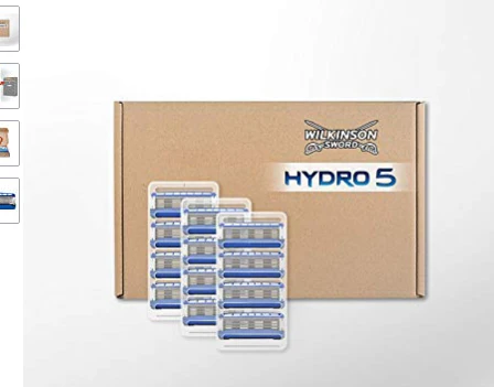 (Amazon Prime) Wilkinson Hydro 5 12 Klingen für 12,68 bzw. 1,05€ pro Klinge. Mit 10% Prime Rabatt für 11,41€ effektiv 0,95€ pro Klinge