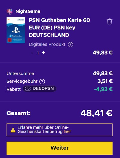 eneba-60-euro Playstation Guthaben günstiger mit Eneba Gutscheincode