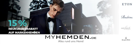 15% Rabatt auf das komplette Sortiment inklusive Sale bei MyHemden.de