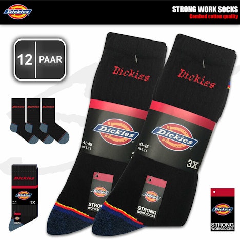 12 Paar Dickies Herrensocken für 30€ – Arbeitssocken, wadenlang, Gr. 41 bis 50