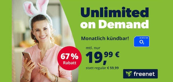 Letzter Tag! 5G Datenvolumen ohne Ende ♾️ o2 mobile Unlimited on Demand Allnet-Flat für 19,99€ mtl. 🔥