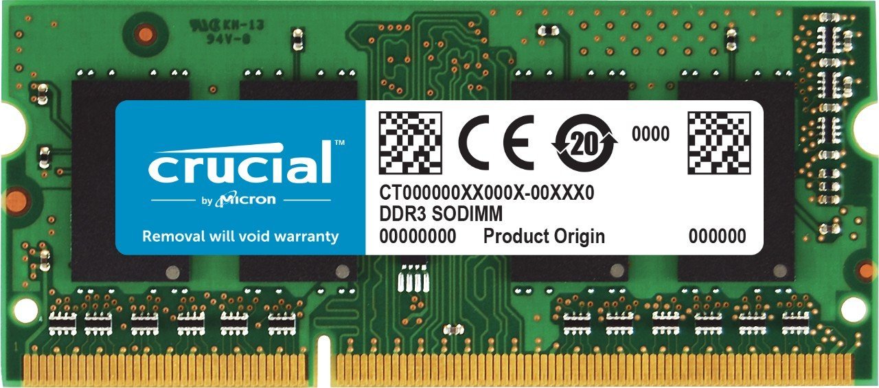 Crucial 8GB SO-DIMM DDR3 PC3-12800 CL11 (CT102464BF160B) für 47,90 EUR inkl. Versand