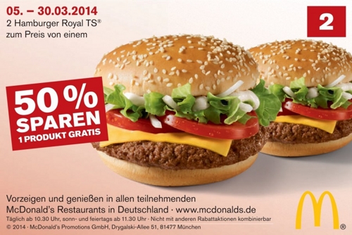 McDonald´s Gutscheine ab 05.03.2014!