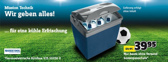Mobicool V25 für 35€ – 25l thermoelektrische Kühlbox mit Energieeffizienzklasse A