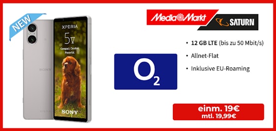Knaller! 🔥 Eff. kostenlos mit 280€ Ersparnis 🤙 Sony Xperia 5 V für 19€ - im Tarif für 19,99€/Monat