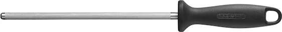ZWILLING Wetzstahl verchromt , Länge: 23cm, schwarzer Kunststoffgriff mit Aufhängeöse