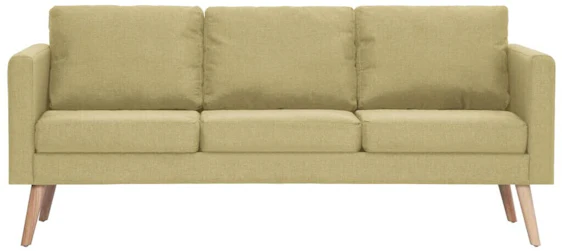 vidaXL 3-Seater Sofa Fabric Green 63% reduziert