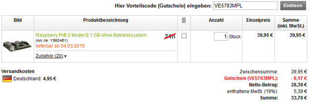 Raspberry Pi 2 Modell B für 35€ - mit ARM Cortex-A7 Quadcore, 1GB RAM und vielen Anschlüssen *UPDATE9*