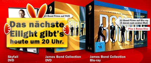 Ab 20 Uhr - Media Markt Eilights - James Bond Collection auf DVD und Blu-ray
