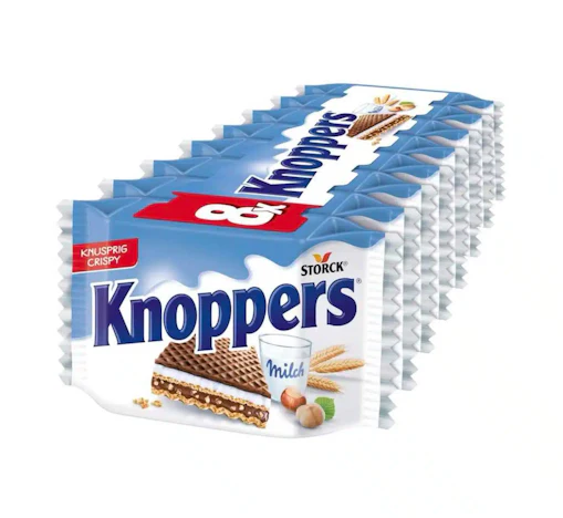 Knoppers, gefüllte Waffel mit Haselnüssen - 8 x 25 g für 1,79€(statt 2,39€)